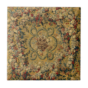 Kleurrijk  bloementapijtpatroon tegeltje