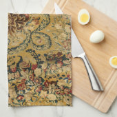 Kleurrijk  bloementapijtpatroon theedoek (Quarter Fold)