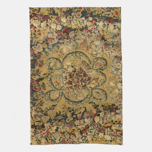 Kleurrijk  bloementapijtpatroon theedoek (Verticaal)