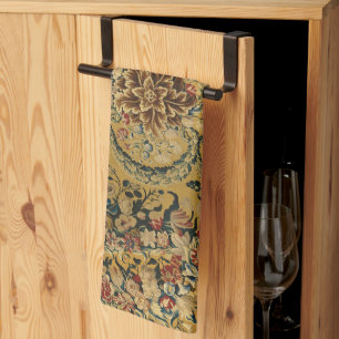 Kleurrijk  bloementapijtpatroon theedoek