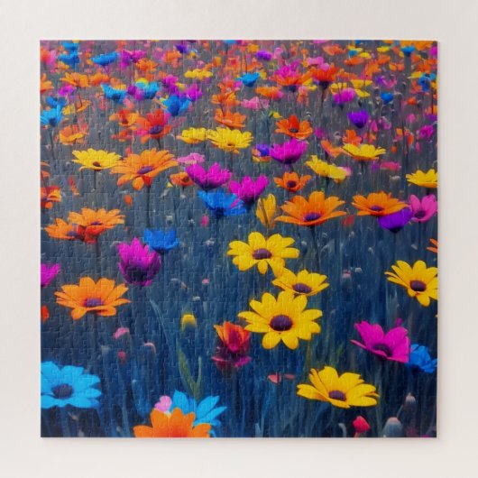 Kleurrijk bloemenveld legpuzzel (Verticaal)