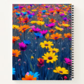 Kleurrijk bloemenveld notitieboek (Achterkant)