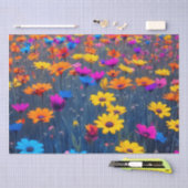 Kleurrijk bloemenveld tissuepapier (Craft)