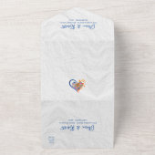 Kleurrijk Bloemhart Mexicaanse Bruiloft All In One Uitnodiging (Buitenkant)