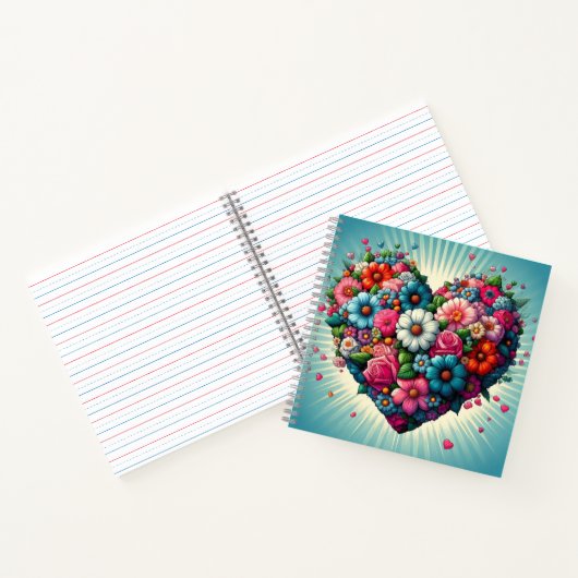 Kleurrijk bloemhart! notitieboek (Binnen)