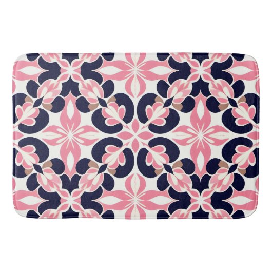 Kleurrijk Bloemig Abstract Patroon Badmat (Voorkant)