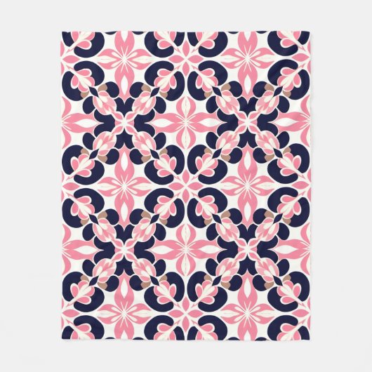 Kleurrijk Bloemig Abstract Patroon Fleece Deken (Voorkant)