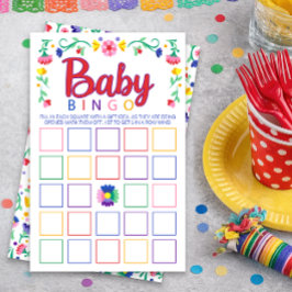 Kleurrijk Bloemig Baby Bingo Shower Spel