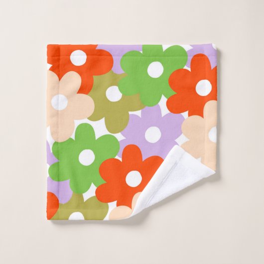 Kleurrijk bloemig eenvoudig tropisch bloempatroon bad handdoek (Wasdoekje)