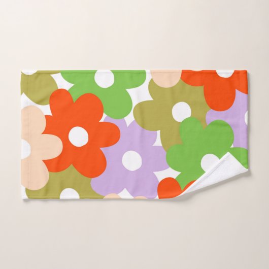 Kleurrijk bloemig eenvoudig tropisch bloempatroon bad handdoek (Handdoek)