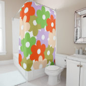 Kleurrijk bloemig eenvoudig tropisch bloempatroon douchegordijn (In situ)