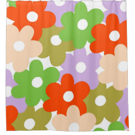Kleurrijk bloemig eenvoudig tropisch bloempatroon douchegordijn