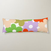 Kleurrijk bloemig eenvoudig tropisch bloempatroon lichaamskussen (Achterkant)