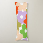 Kleurrijk bloemig eenvoudig tropisch bloempatroon lichaamskussen (Voorkant Verticaal)