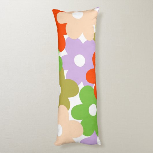 Kleurrijk bloemig eenvoudig tropisch bloempatroon lichaamskussen (Achterkant (Verticaal))