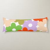 Kleurrijk bloemig eenvoudig tropisch bloempatroon lichaamskussen (Voorkant)