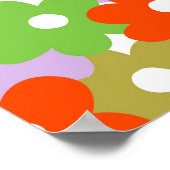 Kleurrijk bloemig eenvoudig tropisch bloempatroon poster (Hoek)