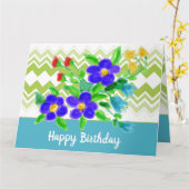 Kleurrijk bloemig en patroon kaart (Gele Bloem)