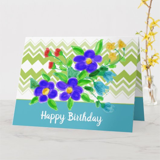 Kleurrijk bloemig en patroon kaart (Gele Bloem)