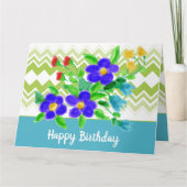 Kleurrijk bloemig en patroon kaart (Voorkant)