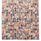 Kleurrijk bloemig geometrisch naadloos patroon douchegordijn (Voorkant)