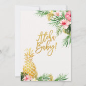 Kleurrijk bloemig goud ananas Baby shower Kaart (Achterkant)