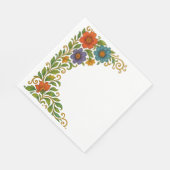Kleurrijk Bloemig Hoekrandontwerp Servet (Hoek)