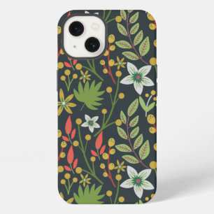 Kleurrijk bloemig naadloos patroon bloemen en blad iPhone 13 hoesje