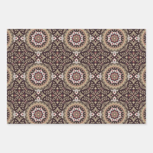 Kleurrijk bloemig naadloos patroon inpakpapier vel (Voorkant)