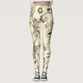 Kleurrijk bloemig naadloos patroon leggings (Voorkant)
