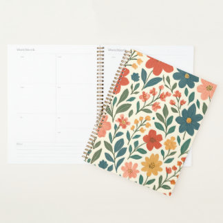 Kleurrijk bloemig planner notitieboek – botanisch
