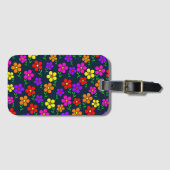 Kleurrijk Bloemmotief Bagagelabel (Voorkant (horizontaal))