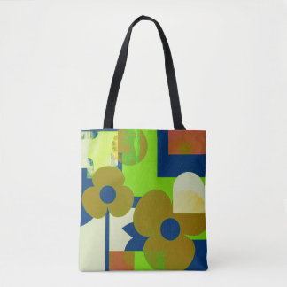 Kleurrijk Bloemmotief Boodschappentas – Schattig e Tote Bag