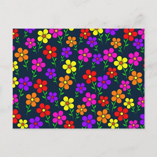 Kleurrijk Bloemmotief Briefkaart (Voorkant)