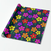 Kleurrijk Bloemmotief Cadeaupapier (Uitgerold)