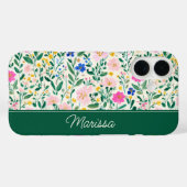 Kleurrijk bloemmotief gepersonaliseerd Case-Mate iPhone case (Achterkant (horizontaal))