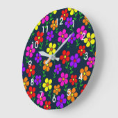 Kleurrijk Bloemmotief Grote Klok (Hoek)