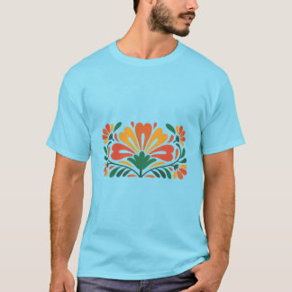 Kleurrijk Bloemmotief – Illustratie met platte vec T-shirt