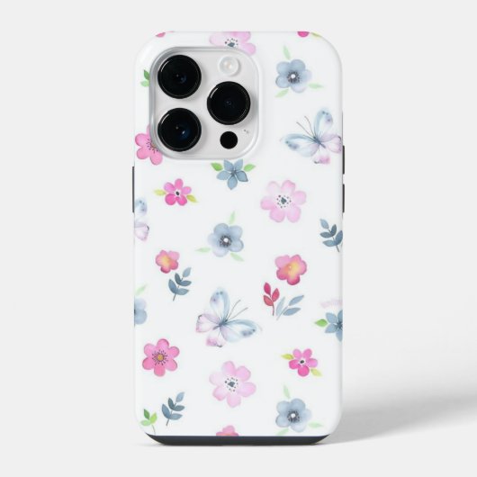 Kleurrijk bloemmotief iPhone hoesje (Achterkant)