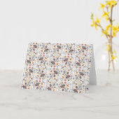 Kleurrijk bloemmotief kaart (Gele Bloem)