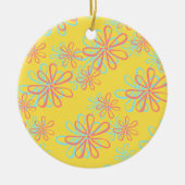 Kleurrijk Bloemmotief Keramisch Ornament (Voorkant)