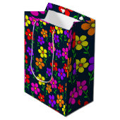 Kleurrijk Bloemmotief Medium Cadeauzakje (Voorkant Gekanteld)
