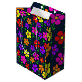 Kleurrijk Bloemmotief Medium Cadeauzakje (Achterkant Gekanteld)