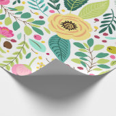 Kleurrijk bloemmotief met roze, geel cadeaupapier (Hoek)