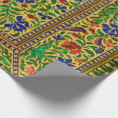 Kleurrijk  bloemmotief met vogeltjes cadeaupapier (Hoek)