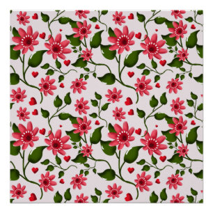 Kleurrijk Bloemmotief Naadloos Helder Bloemontwerp Perfect Poster