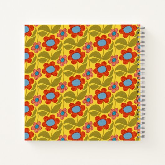 Kleurrijk bloemmotief Notitieboek (Achterkant)