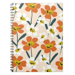 Kleurrijk, bloemmotief. notitieboek