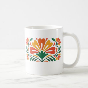 Kleurrijk Bloemmotief – Platte Vector Illustratie Koffiemok