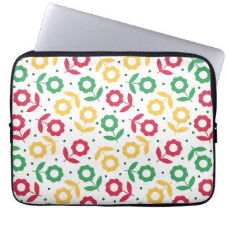 Kleurrijk Bloemmotief Retro Bloemen Laptop Sleeve